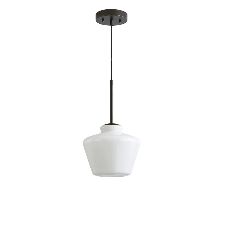 Luminaire suspendu 1 lumière Shwana, Bronze foncé, Blanc
