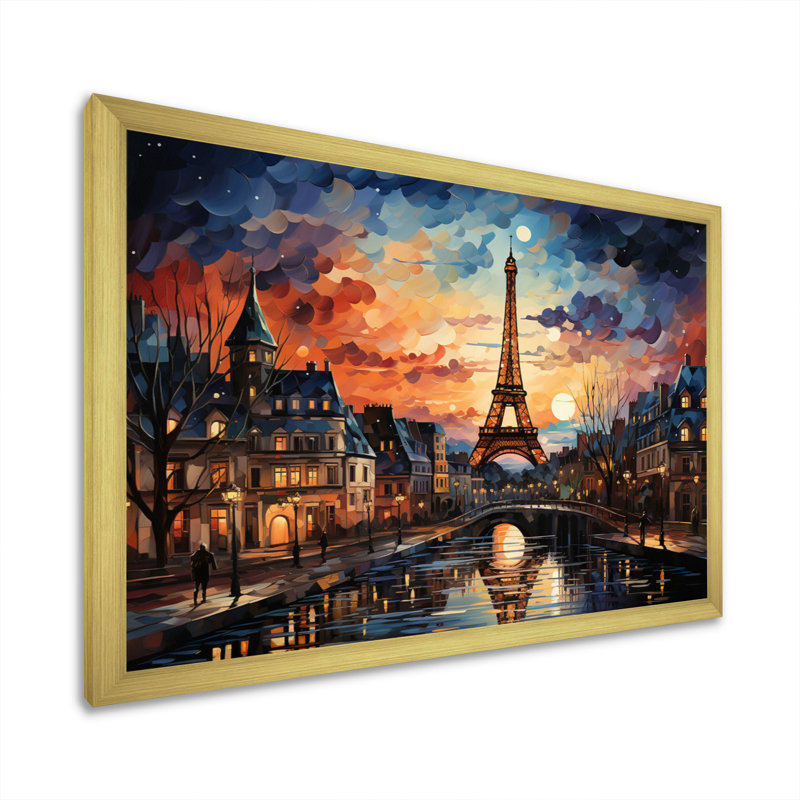 Marzieh Paris City of Lights I - France, reproduction sur toile, Cadre doré simple, H 24 po x l 32 po x P 1 po