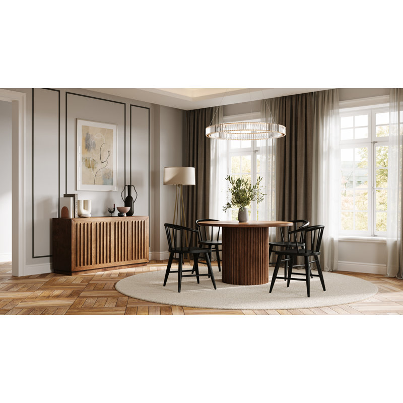 Ensemble repas Mid-Century moderne Crumpton Auden, Noyer, Noir