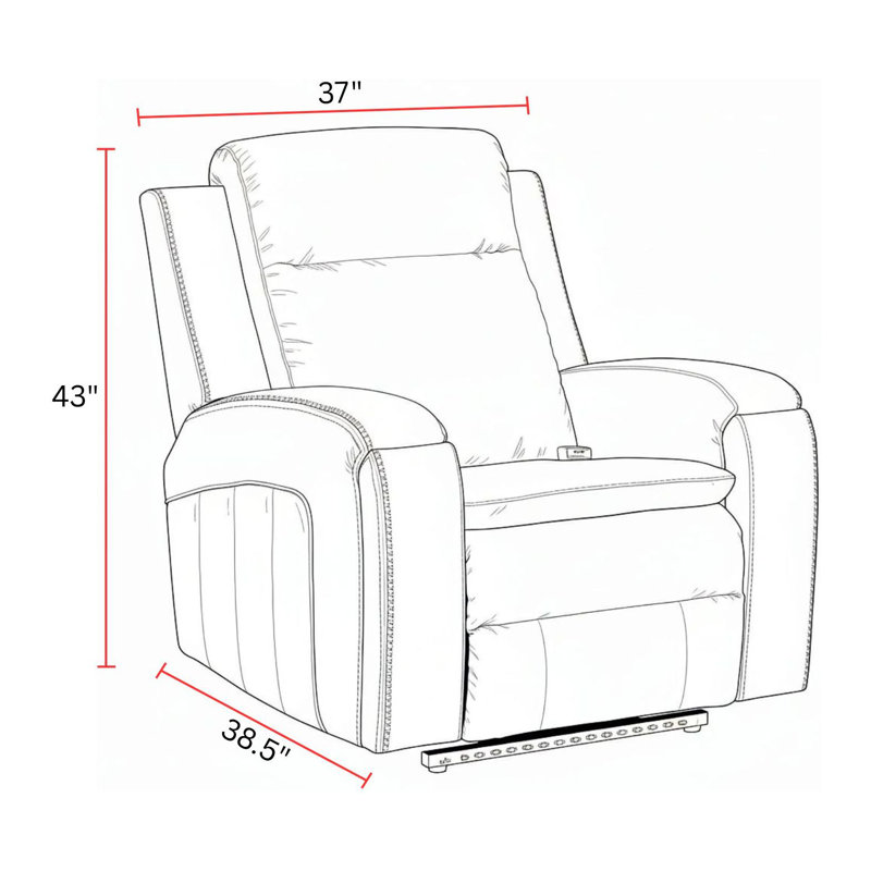 Power Recliner with Heat Massage and Auto-Glide, Southampton Storm