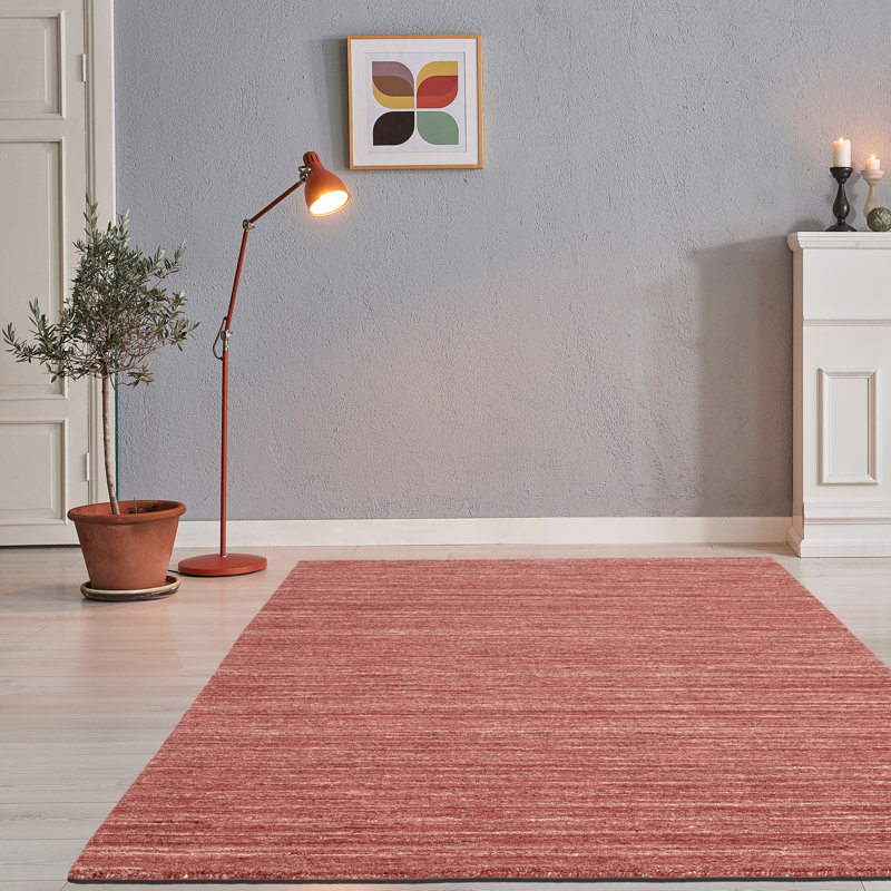 , Red Hand Woven Hand Loomed Area Rug, Rectangle 60 x 90cm