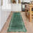 Scalloped Edge Area Rug 2' x 6' Low-Pile Stain-Resistant Fabric Non-Slip Backing Neutral Green Carpet for Living Room Bedroom and Nursery-913248240-913247240