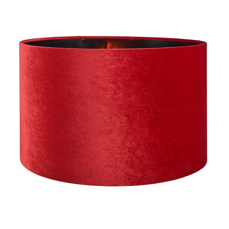Aimon Velvet Drum Lamp Shade ( Uno ) in Red, 14.5cm H x 25cm W x 25cm D