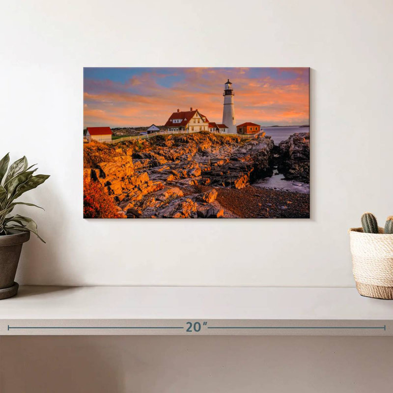 Rocky shore lighthouse Aletra, H 8 po x l 12 po