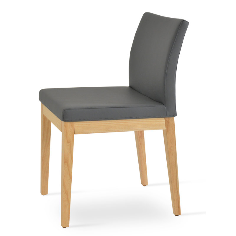 ARIA en cuir rembourré chaise, PPM Leatherette - Gris, Naturel