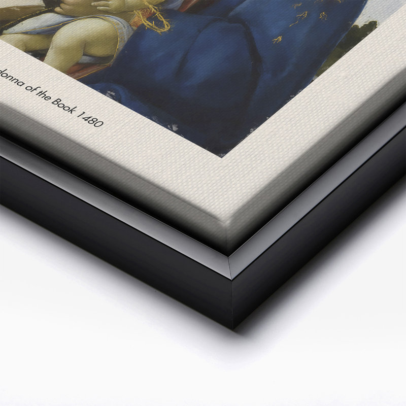 Sandro Botticelli - La Madone du livre, 08"H x 10"W, Canvas, Black Framed