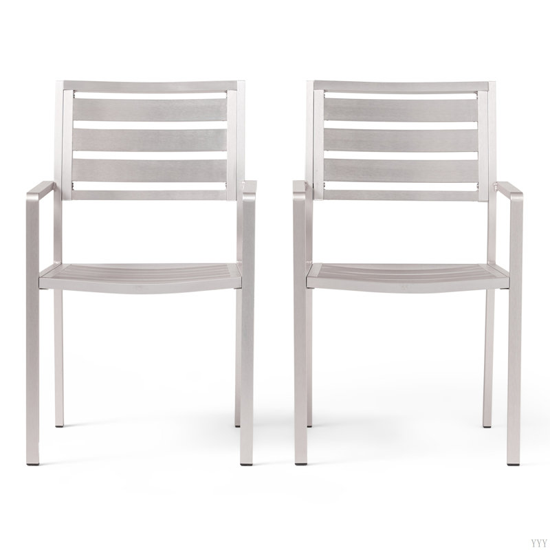 Outdoor Modern Aluminum Dining Chair (Set Of 2)