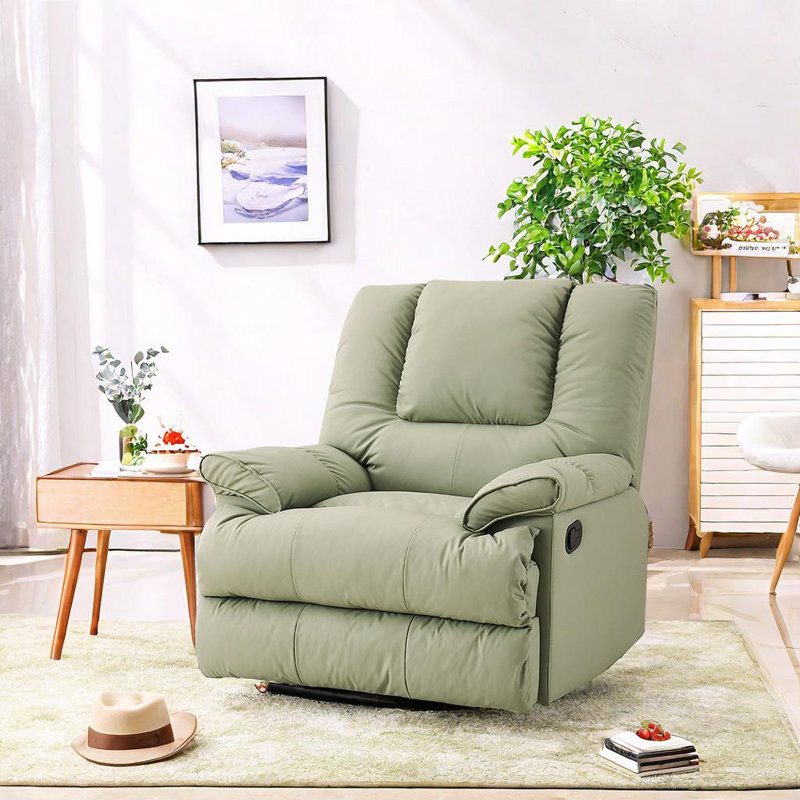 Fauteuil inclinable pivotant en similicuir Noletta, Vert