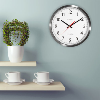 UltrAtomic 14'' Stainless Steel Wall Clock with Glass lens