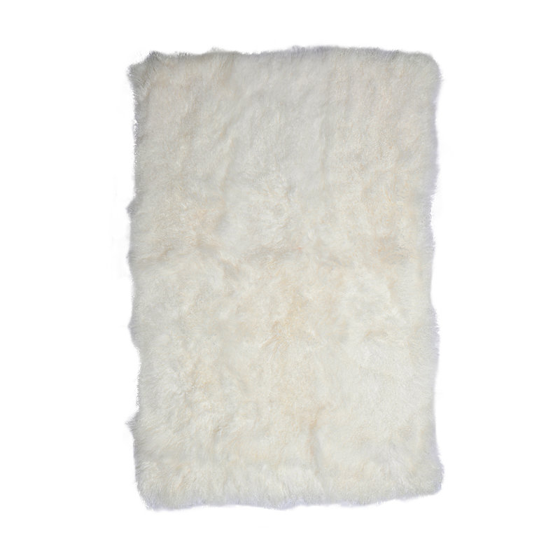 Sheepskin Area Rug in White