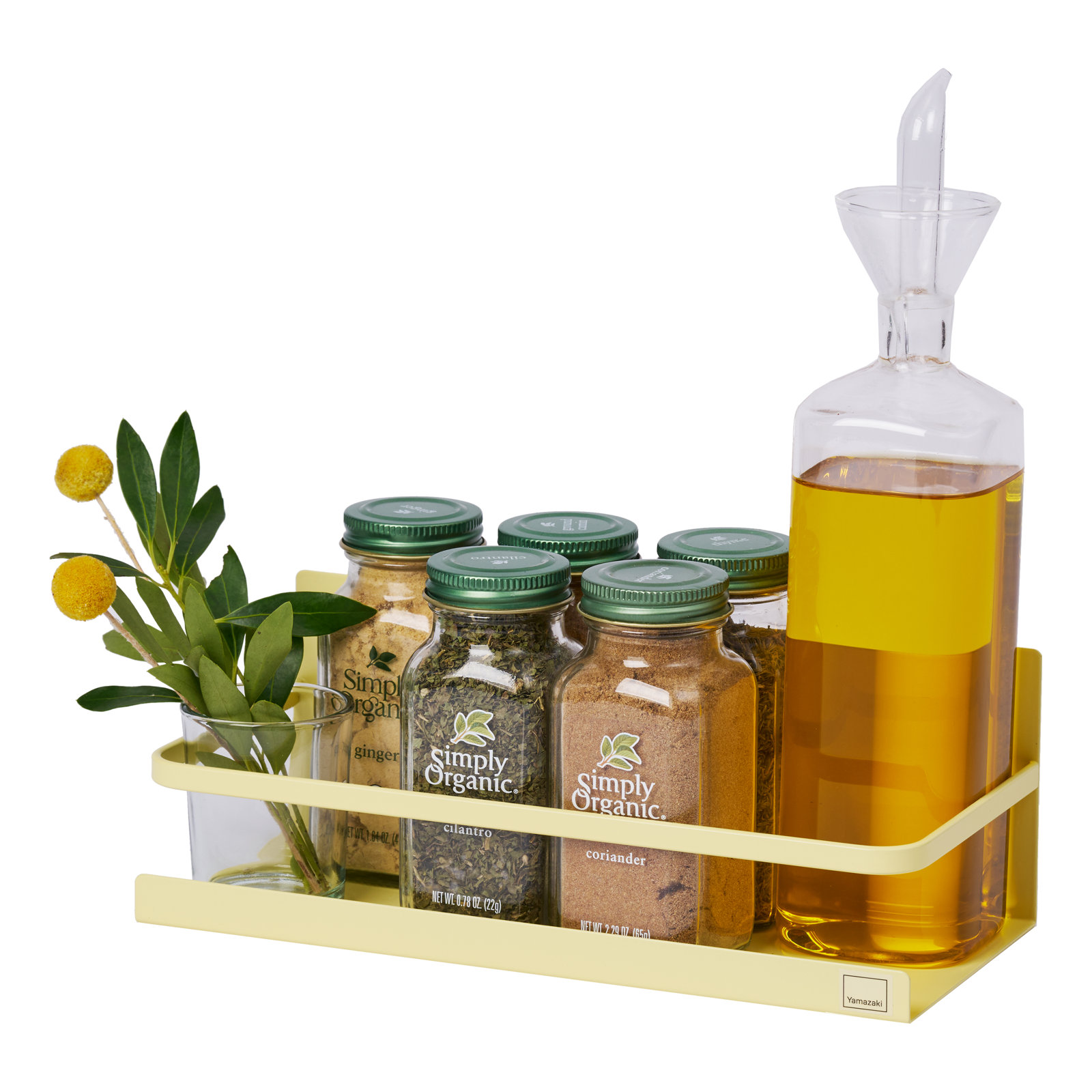 Yamazaki Home Magnetic Spice Rack, Steel, Magnetic, Yellow Pear