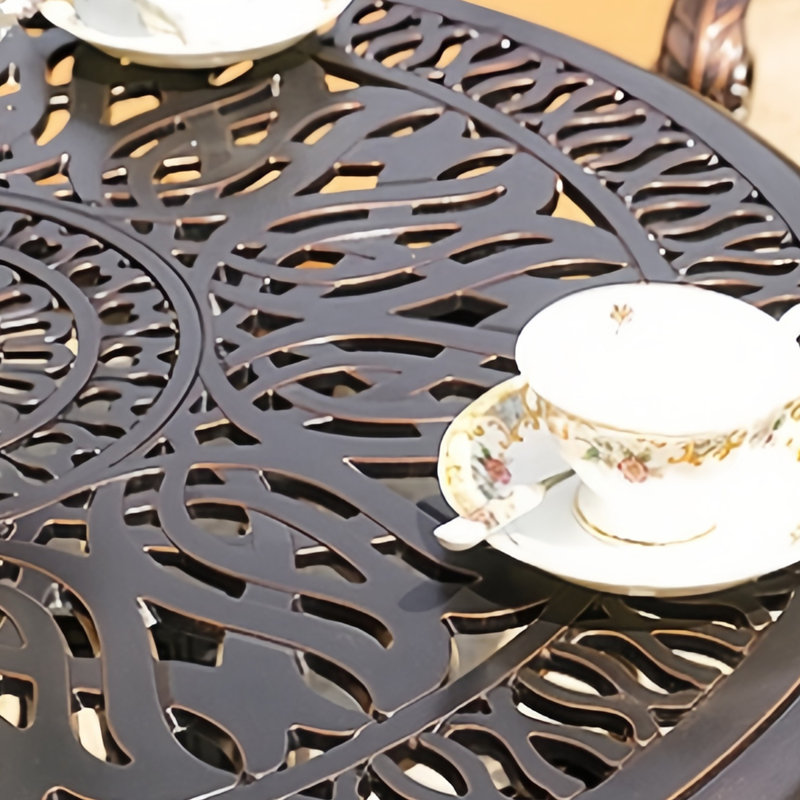 Rattan patio table and chair combination