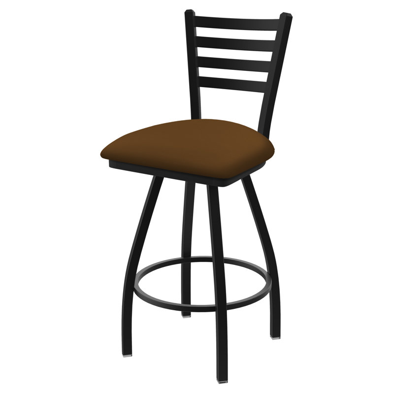 Tabouret de bar pivotant de 36" Evers, Noir froissé, Vinyle - chaume Canter, Extra Tall (36” Seat Height)
