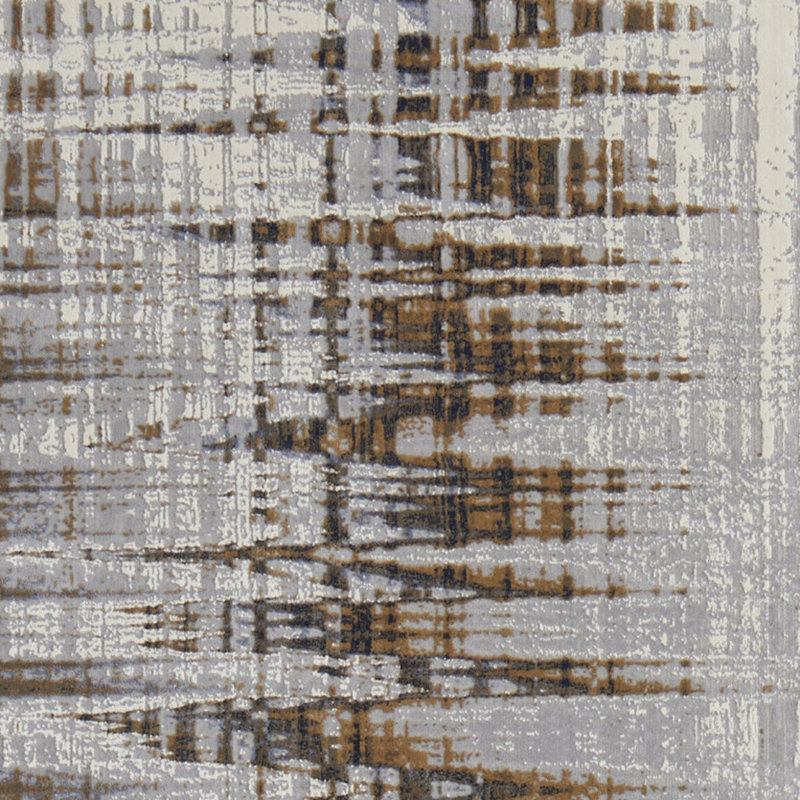 Tapis bleu, orange et gris