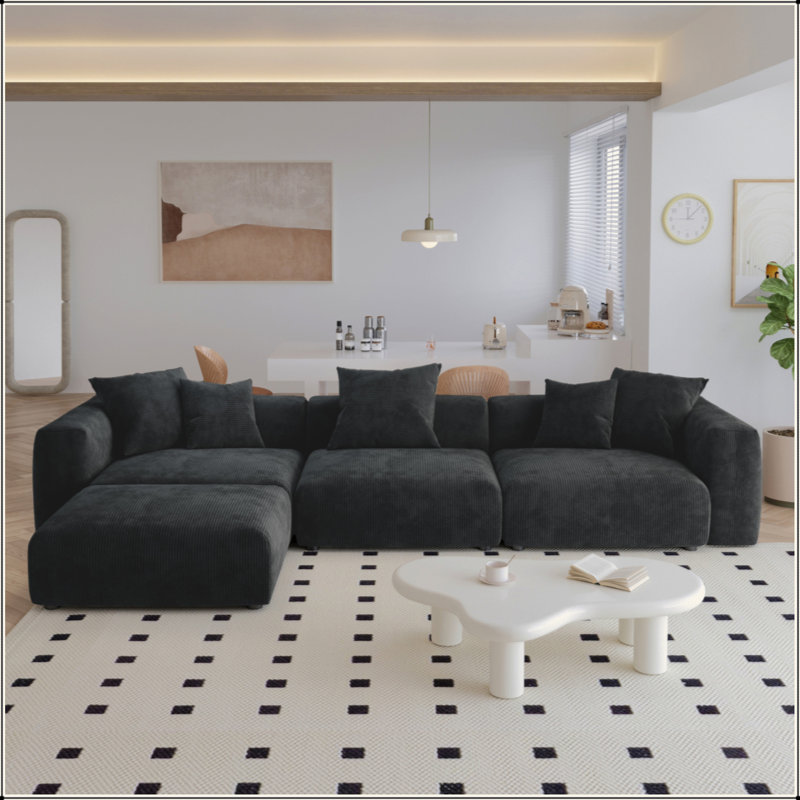 Canapé modulaire en L 4 pi