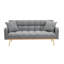 Canapé-lit convertible 2 places en tissu peluche imitation ours, idéal pour les petits espaces, le salon et le lit d'appoint.-2024820168