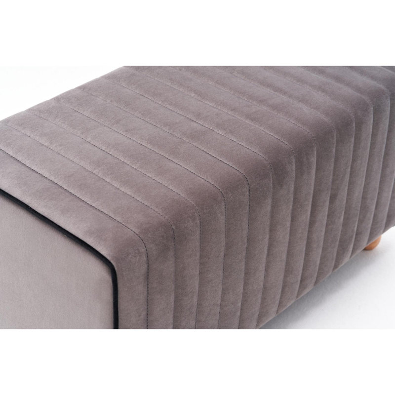 Teksas Laylanii Upholstered Ottoman Rectangular Pouf, Mint