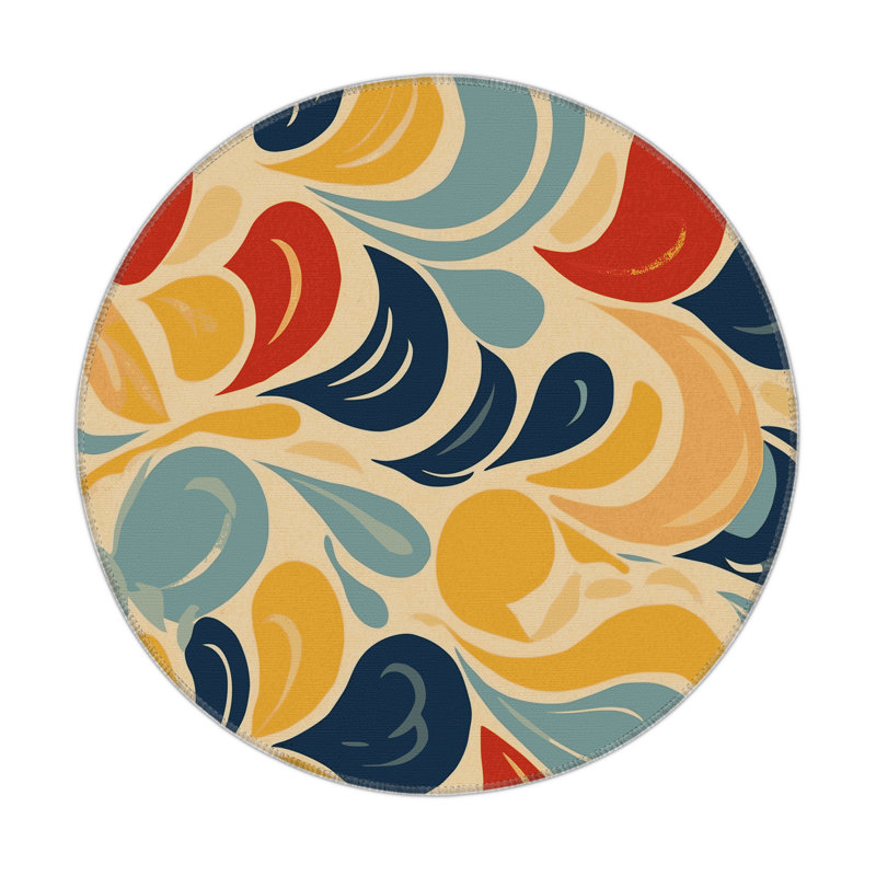 Flashy Stomp Indoor And Outdoor Area Rug, Round 5'
