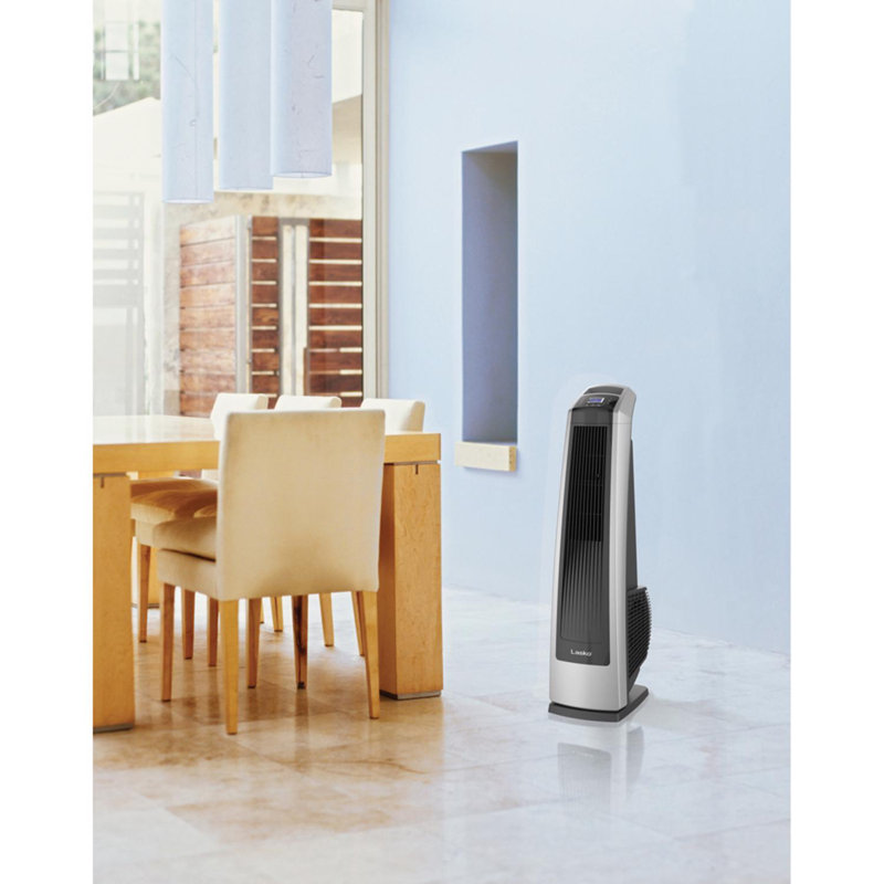 Ventilateur tour oscillant haute vitesse avec télécommande Lasko - Ventilateur silencieux pour la chambre à coucher, le bureau et la maison - 3 vitesses - Air de refroidissement puissant