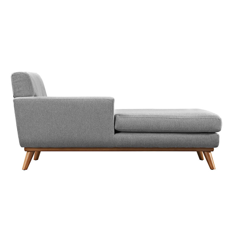 Méridienne Engage de Modway, Velours performance gris, Orienté vers la gauche