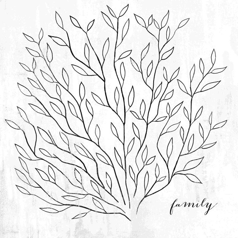 " Leafy Branches Drawing ", 12" H x 12" W  