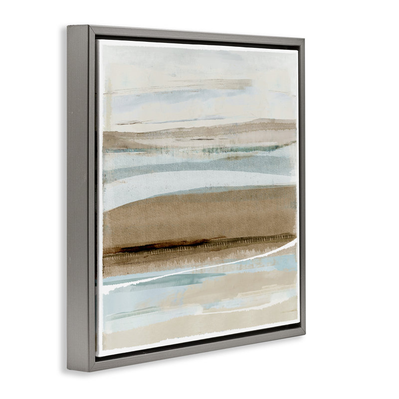 «Soft Winter Sands» par Flora Kouta, Cadre flottant gris lustré, H 25 po x l 25 po x P 1,7 po