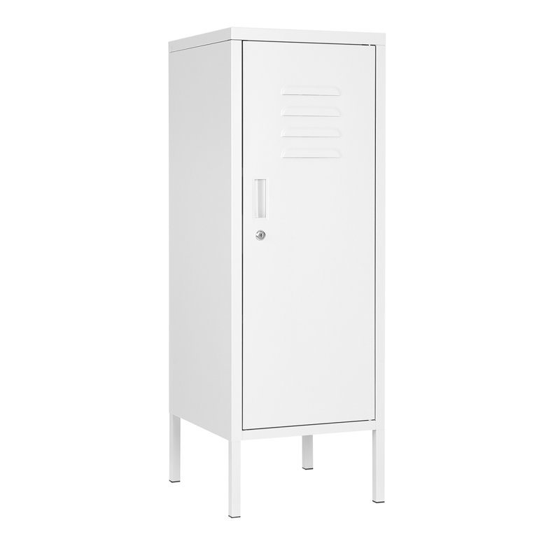Armoire de rangement mince verrouillable en métal avec tablettes réglables - Casier en acier pour bureau, maison, gymnase, école, garage, conception ventilée