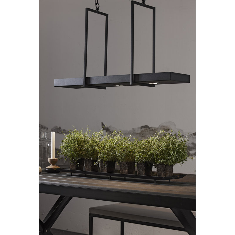 Lakefield 3 - Light LED Kitchen Island Pendant, Black