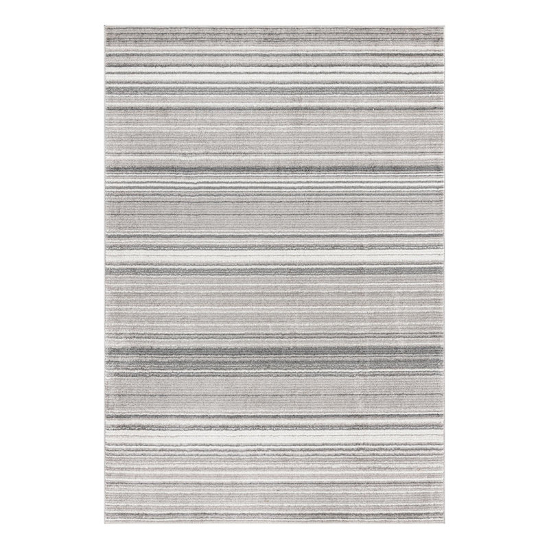 Osteen Striped Area Rug, Rectangle 6'1" x 9'2", Gray
