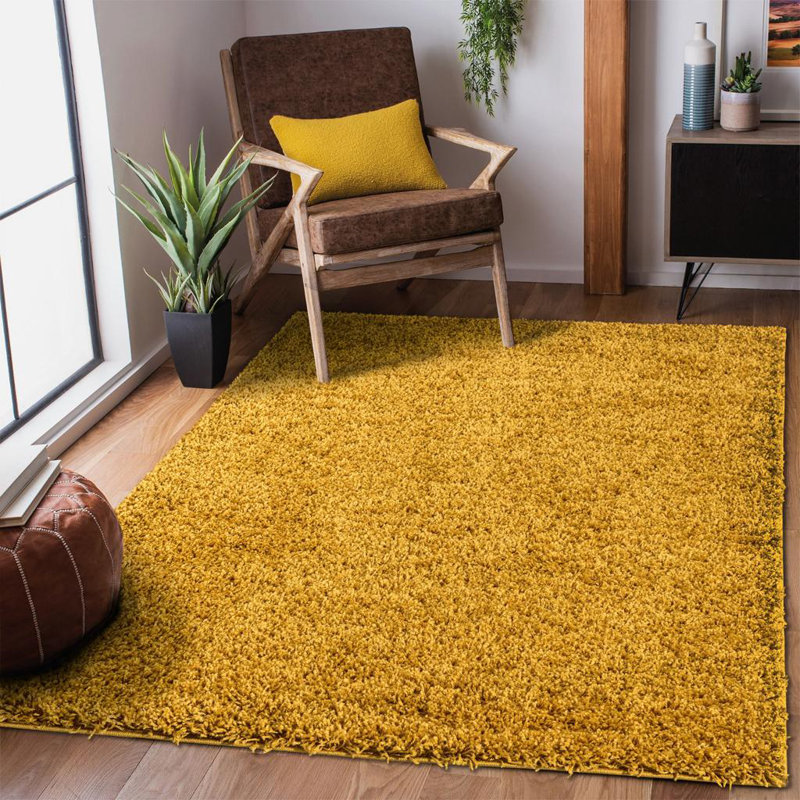 Ermias Solid Colour Shag Area Rug, Rectangle 200 x 290cm