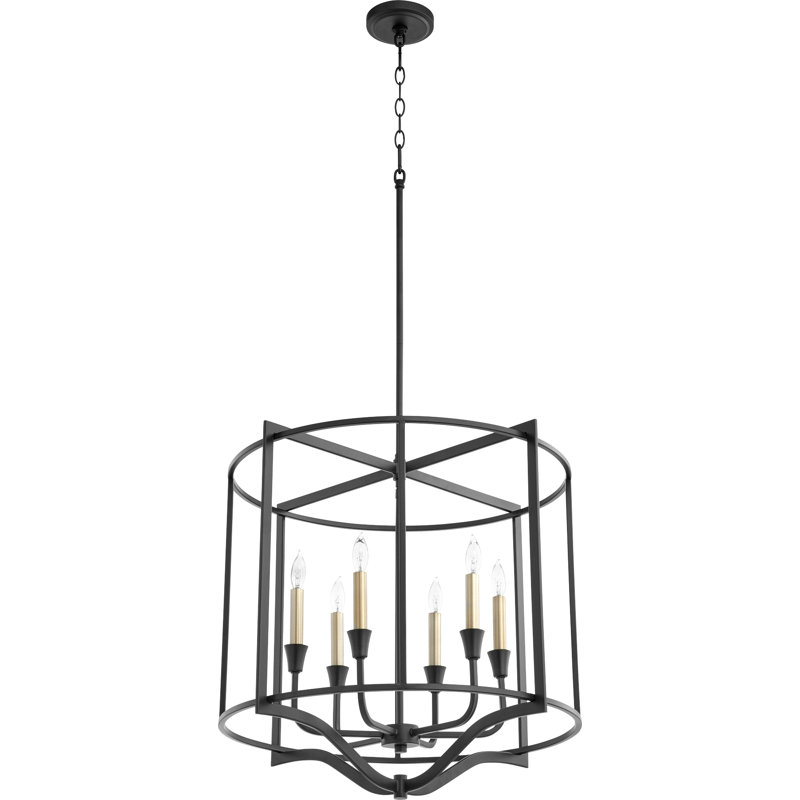 Lustre géométrique à 6 lumières Analiegh, Noir