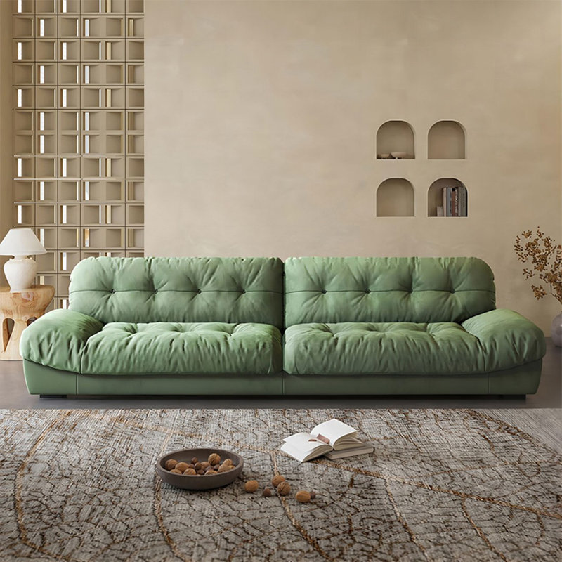Canapé-coussin modulaire en polyester vert, L 102,36 po