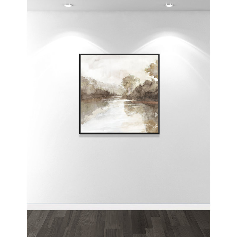 «Fall Nature Print» par Eva Watts, Toile avec cadre, Cadre flottant noir, L 37,5 po x H 37,5 po