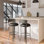 Swivel Upholstered Counter Stool with Metal Frame