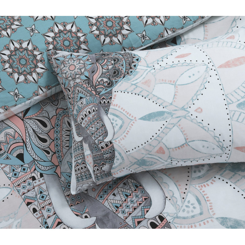 Geri Geometric Shapes Duvet Cover Set with Pillowcases Included, Single - 1 Standard Pillowcase, Green