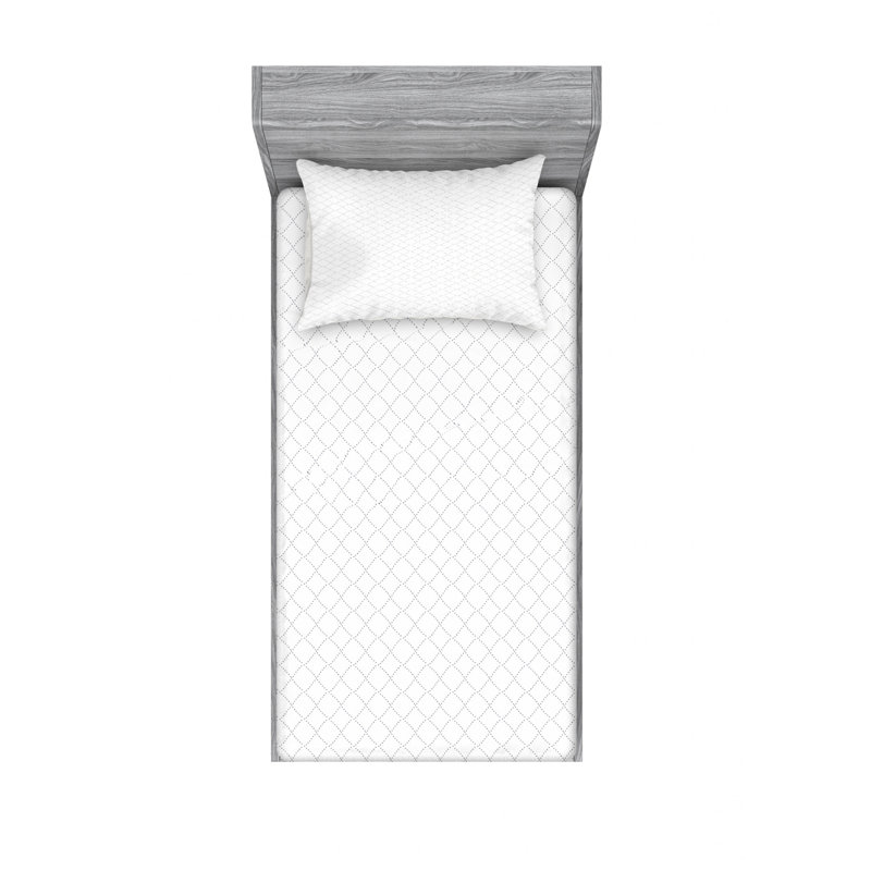Microfiber Geometric Sheet Set, White/Gray Geometric, Twin XL Sheet Set with Fitted Sheet