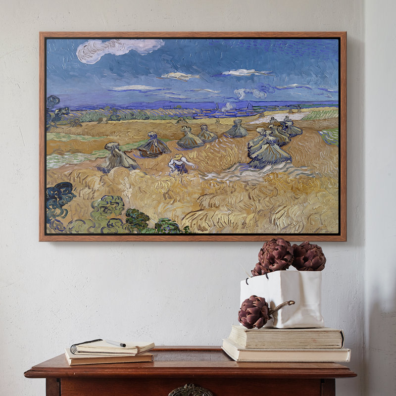 Champ de blé avec faucheuse, Auvers, 1888 - Vincent van Gogh, toile tendue avec châssis, 16 x 24, Walnut
