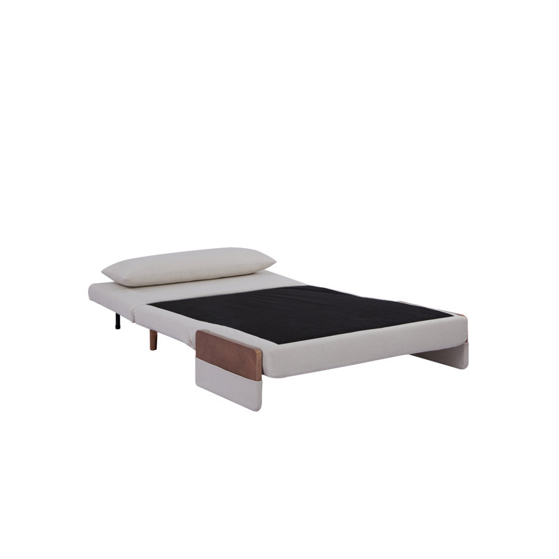 TRIO Extra Wide 3-In-1 Loveseat Folding Sofa Bed – Converts To Bed In 10S, 3-Position Adjustable Backrest, Premium Cotton Linen Fabric, Silent Hinges, Space-Saving Beige Sleeper For Small Apartment
