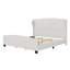 Lit tapissier en lin à tête de lit de 51 po de hauteur sans sommier tapissier-995043967-995043963