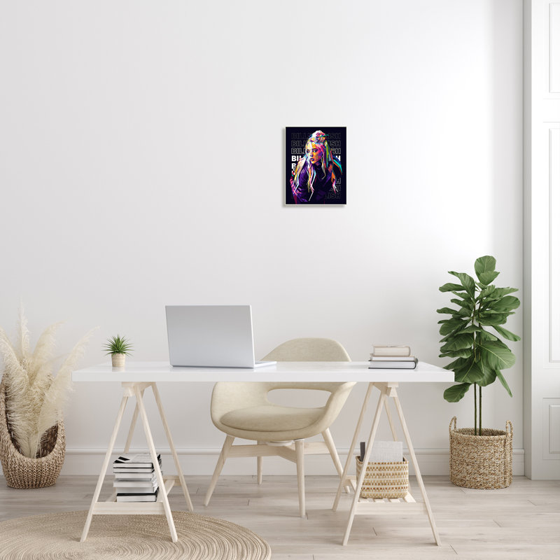 Personnage célèbre Billie Eilish, Sans cadre, H 15 po x l 10 po x P 0,5 po