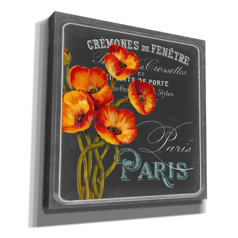«Chalkboard Paris Collection E» par Studio W, art mural sur toile, H 37 po x l 37 po x P 1,5 po