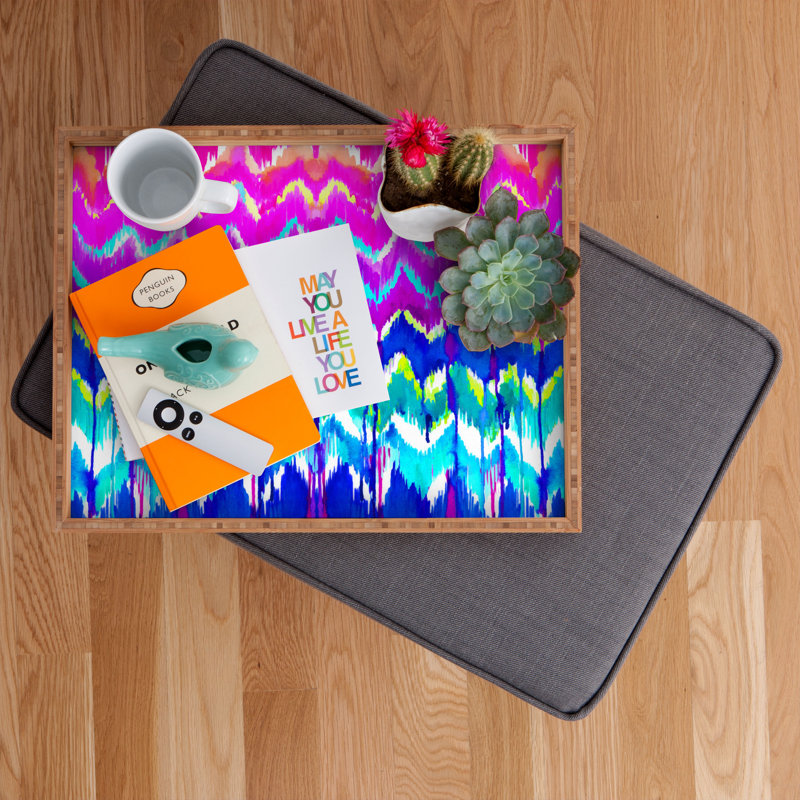 Holly Sharpe Wood Tray, 1.75" H x 18" W x 14" D