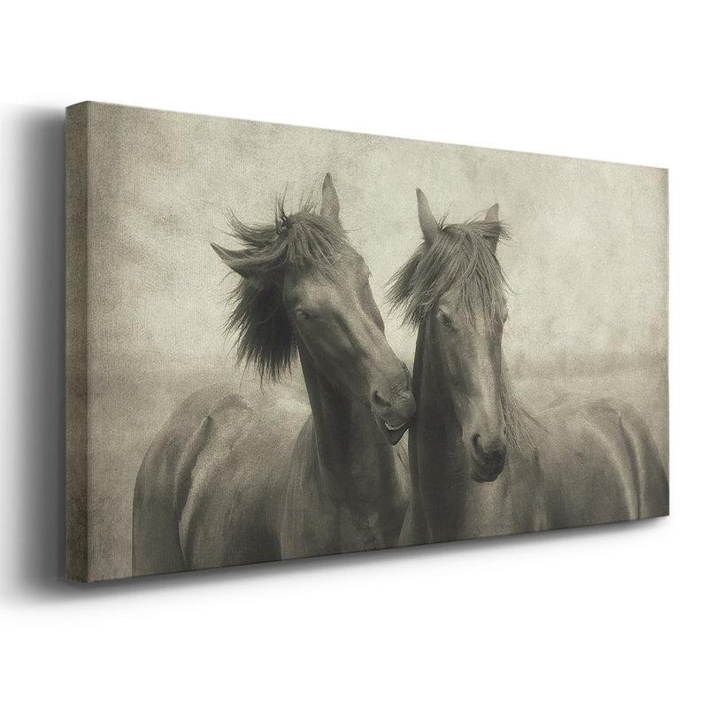 «Horses Don't Whisper», toile tendue avec châssis - Prêt à être accroché, H 20 po x l 40 po