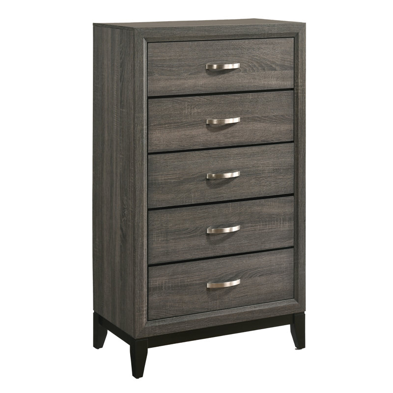 Commode 5 tiroirs Ayeln, Weathered Grey