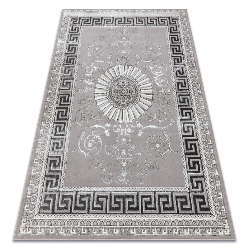 Oriental Area Rug, Grey/Brown/Blue, Rectangle 80 x 150cm