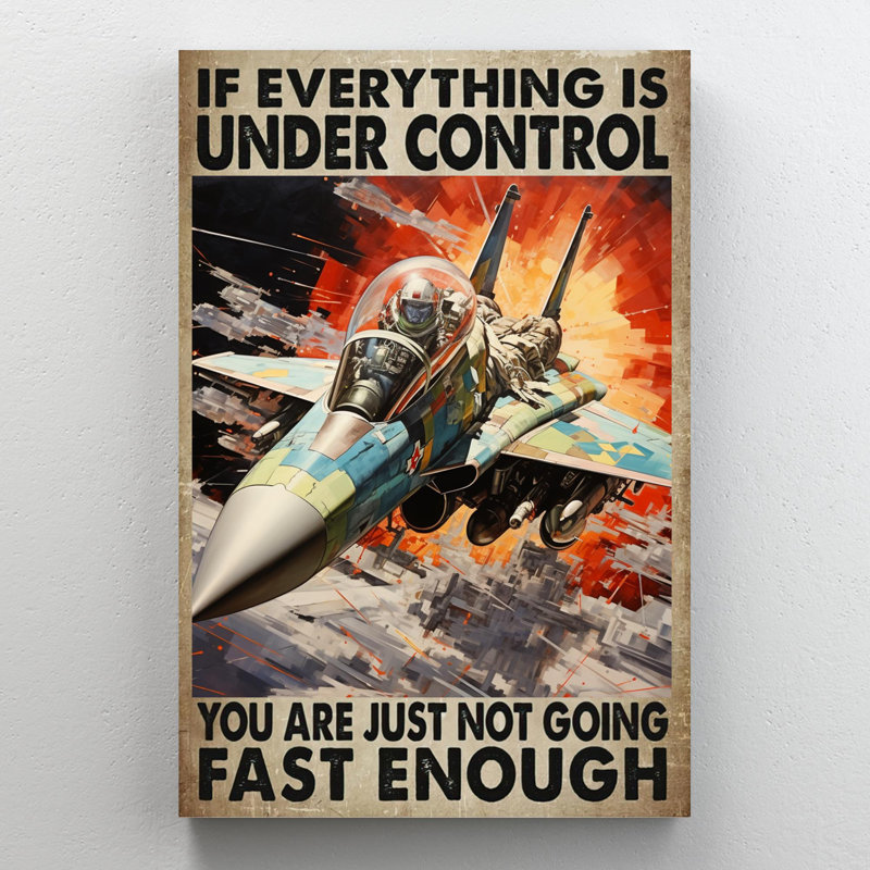 «Flight Plane Fast Enough», reproduction d'art rectangulaire sur toile tendue 1 pièce, H 20 po x l 16 po x P 1,25 po