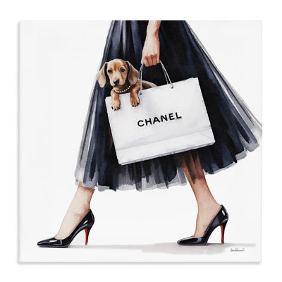 Elegant Dog & Shopping Bag Canvas, design by Amanda Greenwood