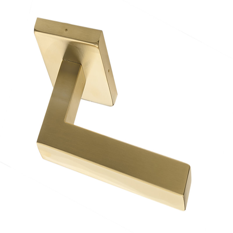 Leaf Collection Lever 01 by Linnea, Satin Stainless Steel, Double Dummy