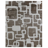 Koda Geometric Handmade Synthetic Brown/Silver Area Rug