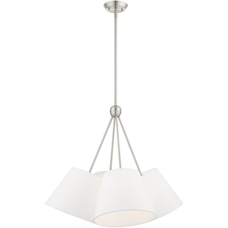 Lustre Cassandre, Nickel brossé, Blanc cassé